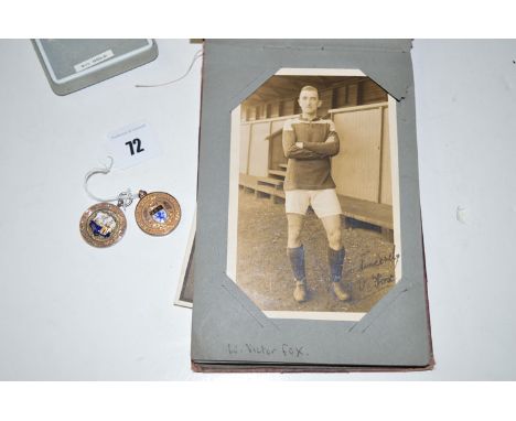 A Middlesborough & District Church Football League 9ct. yellow gold medallion; a Scarborough & District Football League Divis