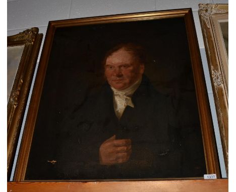 British School (19th century) Portrait of a gentleman, traditionally knows as John Bower, inscribed verso, oil on canvas, 75c