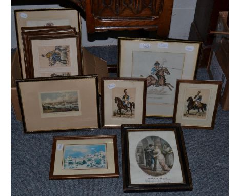 A print after Thomas Rowlandson, ''Surry Yomanry'' and eleven assorted prints (12) 