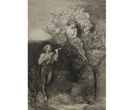 Jettmar, Rudolf: (1869 Zawodzie/Polen - Wien 1939). Ein Lied. Radierung, 1929. 27 x 19,7 cm, Blgr. 48 x 33,5 cm. Unt. li. sig