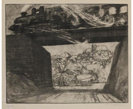 Seufferheld, Heinrich: (1866 Weinsberg - Tübingen 1940). Alte u. neue Zeit. Kaltnadelradierung 1912. 23 x 28,3, Blgr. 31,5 x 
