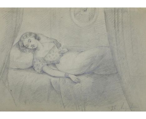 Skizzenbuch: mit anonymen Bleistiftskizzen (2 aquarelliert) u. 1 Tuschzeichnung auf 33 Bl. (42 S.), 1860er Jahre. 8°. 94 Bl. 