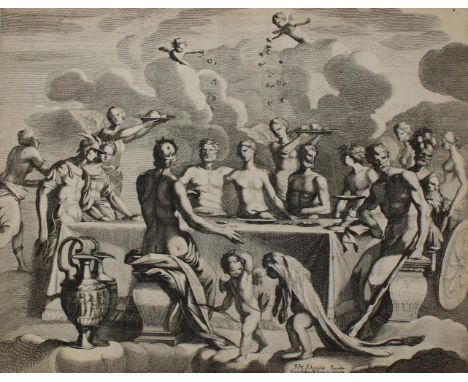 Wolfgang, Georg Andreas: (1631 Chemnitz - Augsburg 1716). Convivium Deorum (Göttermahl). Radierung, Kupferstich n. J.H.Schönf