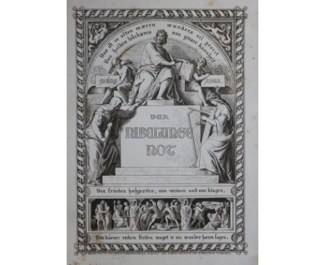 Simrock,K.: Der Nibelungen Noth. Mit Holzschnitten nach Zeichnungen von J. Schnorr von Carolsfeld. Stgt., Cotta 1867. 4°. 420