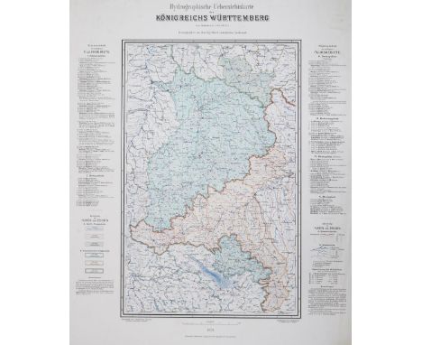 Baden-Württemberg.: 25 Bl. meist photolithogr. Karten des Königreichs Württemberg u. des Großherzogtums Baden (4) in versch. 