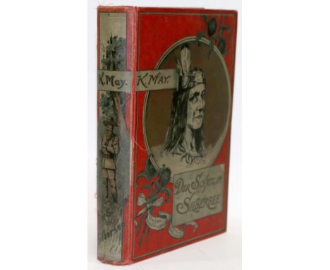 May,K.: Der Schatz im Silbersee. 4. Aufl. Stgt. u.a., UDV (1901). Mit 16 Taf. von E. Thiel. 3 Bl., 527 S. Farb. illustr. Olwd