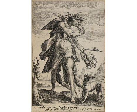 Goltzius, Hendrick: (1558 Bracht - Haarlem 1616/17), nach. L'invidia. Radierung. 21,5 x 14,5 cm. - Auf Karton aufgezogen.   R