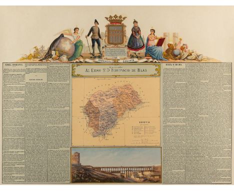 Sammlung: von 5 Karten, darunter jwls. eine Stadtansicht, seitl. mit geografischen u. historischen Informationen zu 5 verschi