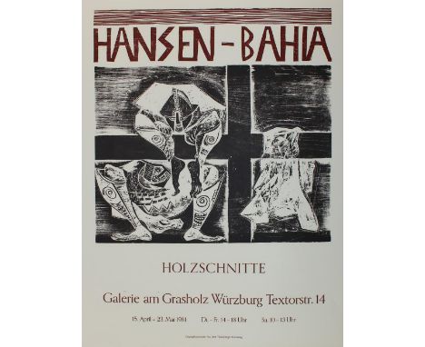 Hansen-Bahia, Karl-Heinz: (1915 Hamburg - Sao Felix 1978). Aus dem Tittmoninger Kreuzweg. Holzschnitt auf Plakat der Galerie 