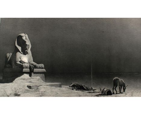 Merson, Nicolas Luc-Olivier: (1846 Paris 1920) nach. Le Repos en Egypte. Radierung auf aufgew. China von Maximilien Rapine (1