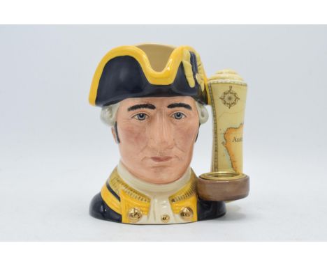 Large Royal Doulton character jug Captain James Cook D7077 with certificate and compass.  In good condition with no obvious d