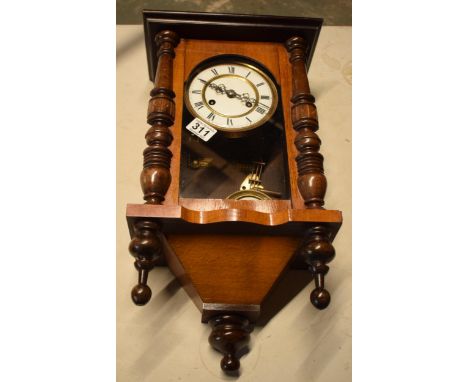 20th century Vienna-style wall clock, 52cm long, untested.  