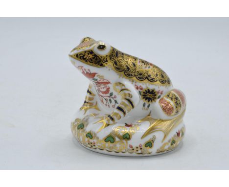 Boxed Royal Crown Derby paperweight Old Imari Frog, limited edition, first quality with stopper.  In good condition with no o