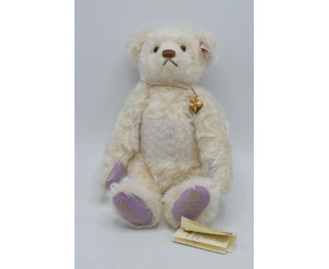 Boxed Steiff Mohair Teddy Bear Diana Memorial bear with tag.  