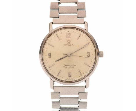 Omega - Gentleman's Seamaster De Ville stainless steel bracelet watch, having a silvered dial with applied baton and quarter 
