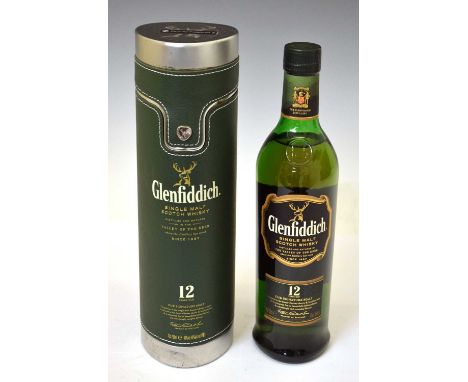 Glenfiddich Single Malt Scotch Whisky, 12 years old, in presentation tin