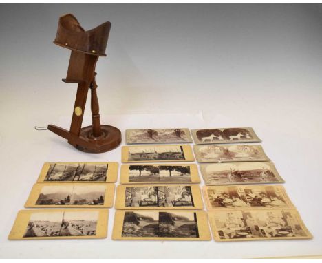 Victorian Triumph Realisticscope stereoscopic viewer by The Fine Art Photo Publishing Co, with approximately 100 stereoscope 