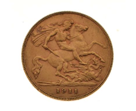George V gold half sovereign, 1911