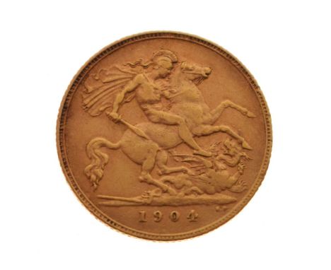 Edward VII gold half sovereign, 1904
