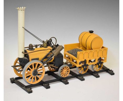 Hornby - Stephensons Rocket 3½" gauge live steam engine and wagon, unboxed with single track segment