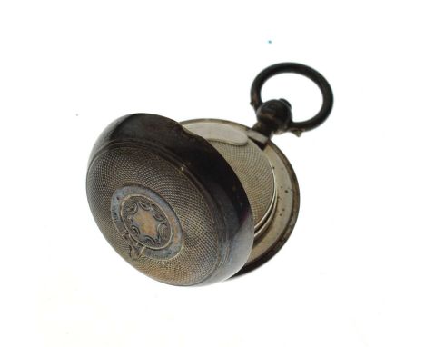 Edwardian silver sovereign case with engine turned decoration and cartouche, Birmingham 1907, sponsor's mark for Dennison Wat