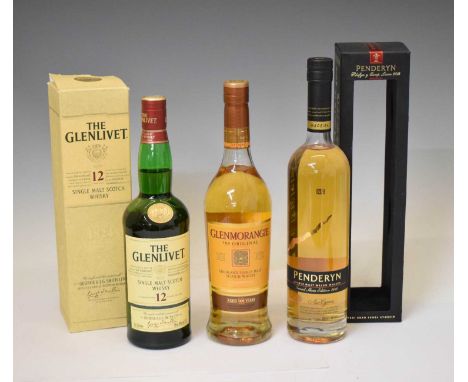 The Glenlivet 12 year old Single Malt Scotch Whisky, 1 bottle, a Glenmorangie 10 year old Highland Single Malt Scotch Whisky,