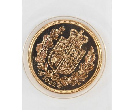 A Queen Elizabeth II gold sovereign 2002, 8.0g.