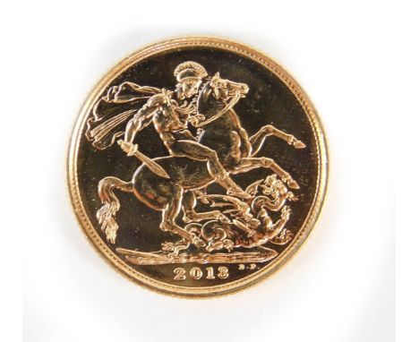 A Queen Elizabeth II gold sovereign 2013, 8.0g.