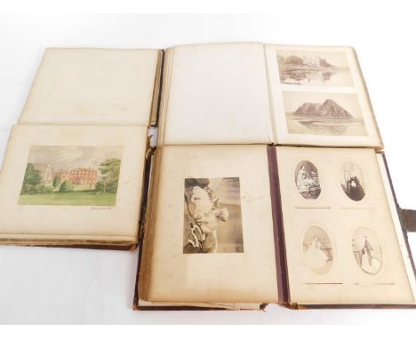 A Victorian album of photographs and Carte de Visite, including a portrait photograph of Benjamin Disraeli, together with two