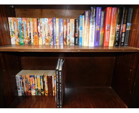 Pratchett (Terry). Discworld Novels, hardback and softbacks, some first editions, together with two Fables of The Last Hero, 
