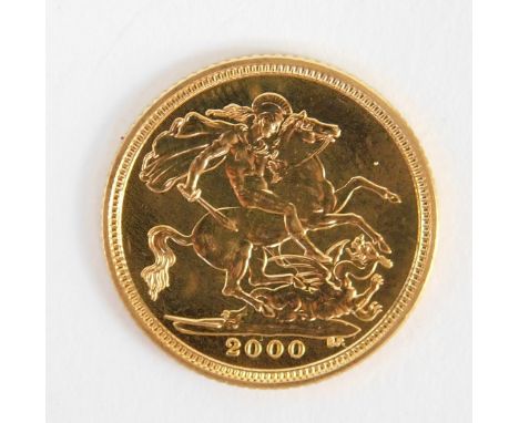 A Queen Elizabeth II gold half sovereign 2000, 4.0g.