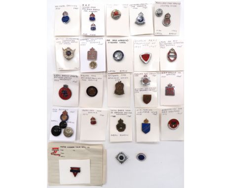 25 x Various Home Front Lapel Badgeswhite metal and enamel LARP Civil Defence Instructor ... ARP ... ARP Women's Voluntary Se