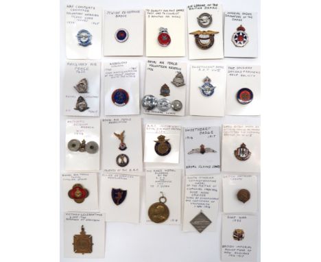 27 x Various Air Force And Civilian Lapel Badgesgilt and enamel include Royal Aircraft Factory ... RAF Civilian Staff ... Air