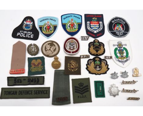 30 x Various Islands Badgesvaried selection of loose badges including bullion embroidery, Seychelles Navy ... Bullion embroid