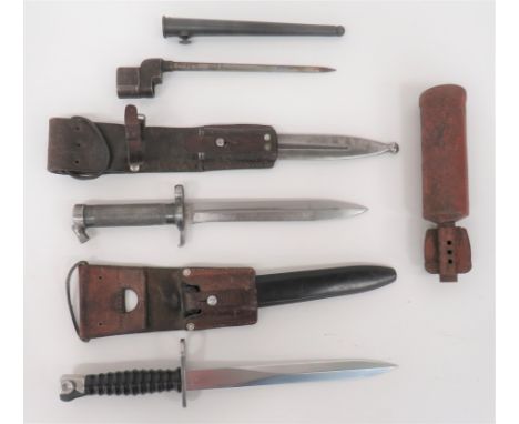 Three Various Bayonetsconsisting No 4, MKII* spike bayonet complete in scabbard ... Swedish M1896, all steel tubular grip bay