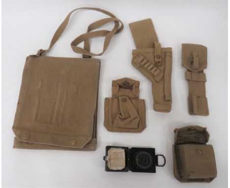 Small Selection Of Various British Equipmentconsisting black Bakelite, marching compass complete in webbing case ... Webbing 