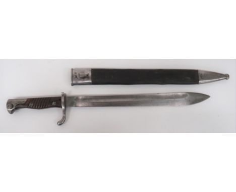 Imperial German Seitengewehr Early Pattern M1898/05 Butcher Bayonet14 1/4 inch, single edged blade widening towards the point