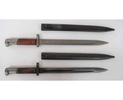 Two Czech M1924 Bayonets11 3/4 inch, back edge sharpened blade with wide fuller. Â One forte marked "CSZM". Â Steel muzzle ri