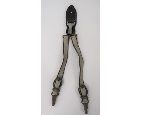 German Third Reich Army Dagger Hanging Straps alloy braid faced, green velvet straps. Â&nbsp;Oak leaf decorated, alloy oval b