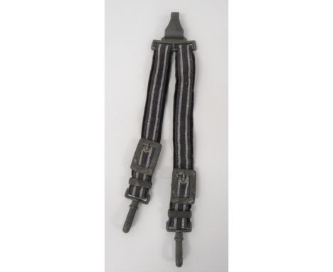 German Third Reich Luftwaffe Dagger Hanging Straps alloy line, grey braid faced, black velvet straps. Â&nbsp;Oak leaf decorat