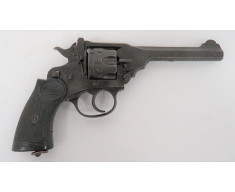 Deactivated British Webley IV Revolver5 inch, .38, blackened barrel marked "Webley & Scott". Â Six shot, fluted cylinder. Â B