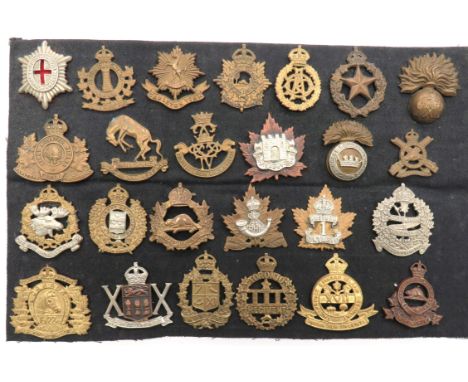 25 Canadian Cap Badgesincluding brass Carleton York ... Brass KC Grenadier Guards Canada ... Brass KC First Mounted Rifles ..