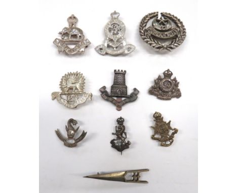 10 x Indian Cap/Pagri Badgescast white metal/silvered examples consisting Vic crown 2nd Queen Victoria's Own Rajput Light Inf