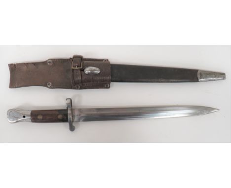 British P1888 MK2 Bayonet12 inch, double edged blade. Â Forte with maker "Sanderson Sheffield" dated "9/01". Â Steel muzzle r