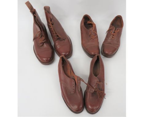 Pair Of ATS Marked Shoesbrown leather shoes. Â Leather heels and soles marked 4 with broad arrow. Â Interior stamped "ATS". Â