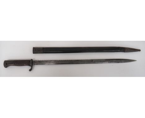 Scarce Imperial German NCO's Seitengewehr M1898 Sawback Bayonet20 3/4 inch, single edged blade. Â Rear sawback edge. Â Narrow