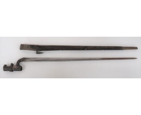 P1895 Martini Socket Bayonet22 inch, triangular form, hollow ground blade. Â The forte with broad arrow "WD" stamp dated 9/85