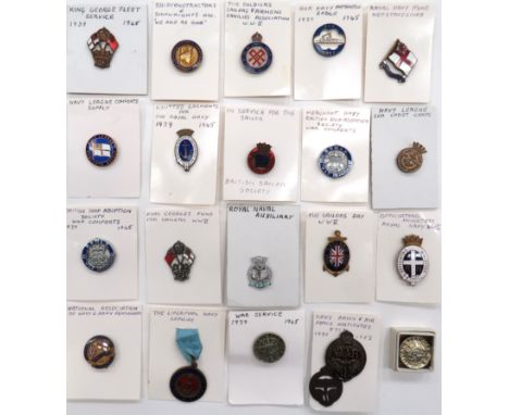 21 x Various Naval Orientated Lapel Badgesgilt and enamel examples include Officiating Ministers RN ... National Association 