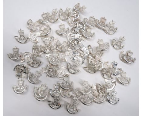 70 x Post 1953 Rifles Officers Cap Badges By Firminsilvered, QC strung bugle. Â Rear marked "F & S". Â Lug fixing. Â 70 items