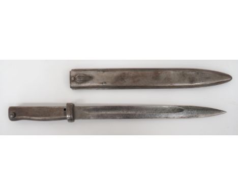 Imperial German M88/98 Ersatz Bayonet12 1/2 inch, single edged blade with back edge sharpened point. Â Wide fuller. Â Steel c